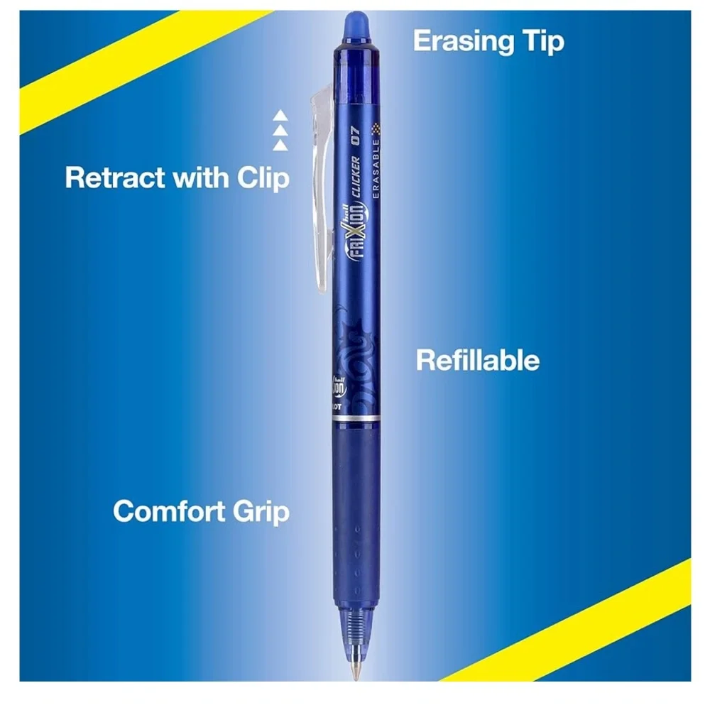 Pilot, FriXion Clicker Erasable Gel Pens, Fine Point 0.7 mm, Pack of 15